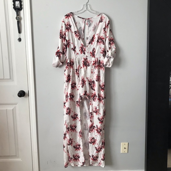 Dresses & Skirts - High-Low Floral Shorts Romper